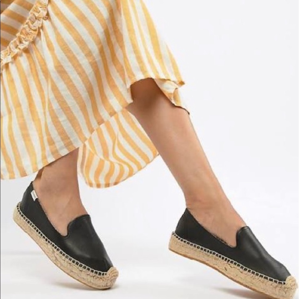 New Soludos Black Leather espadrilles 5
